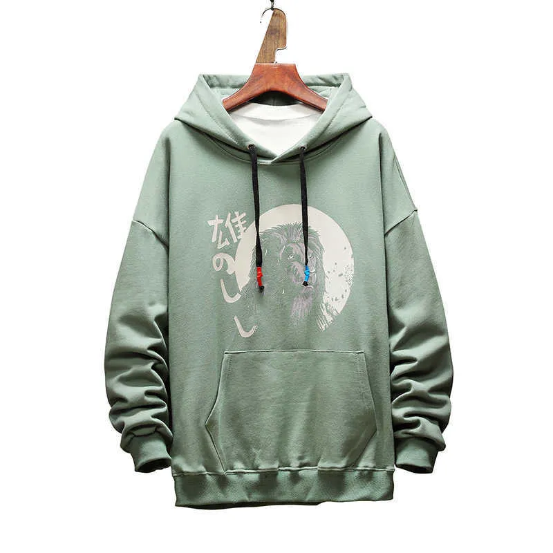 Mode Märke Män Hoodies Vår Höst Man Casual Sweatshirts Skriv ut Japanska Anime Sweatshirt Men Sudadera 210813