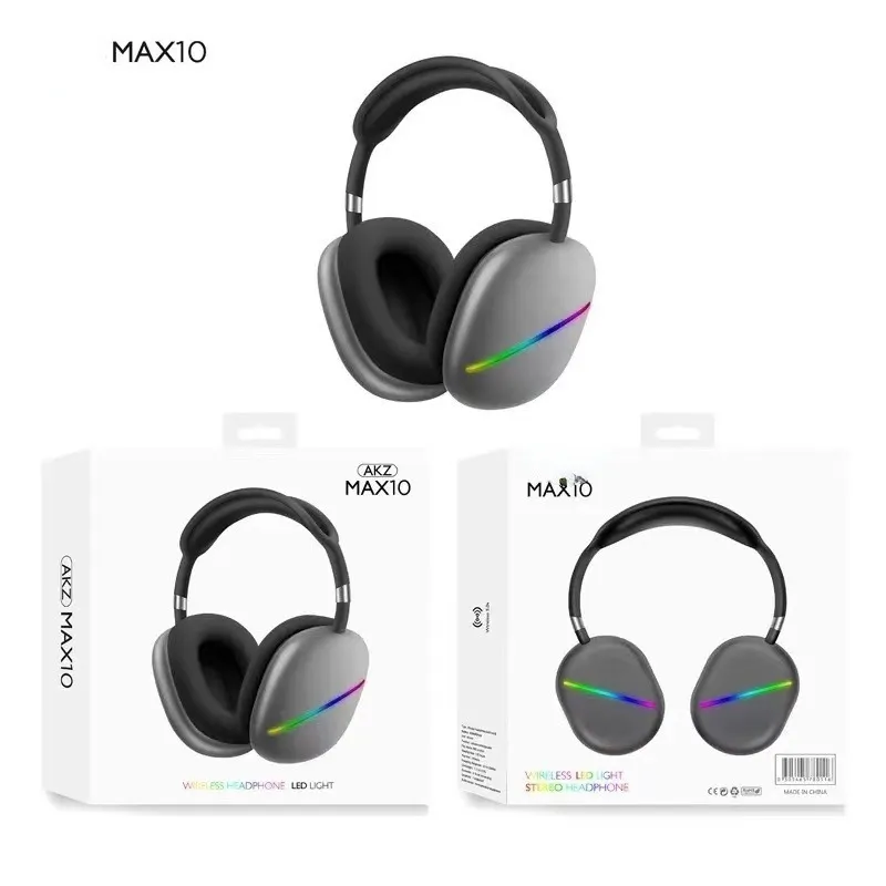 Cuffie MAX10 Luce a cuffia Bluetooth Bluetooth Bassi pesanti Cuffie wireless max 6501848