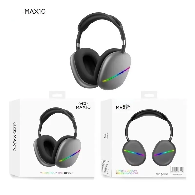 MAX10 Headphones Light-emitting Bluetooth headset heavy bass MAX wireless headsets