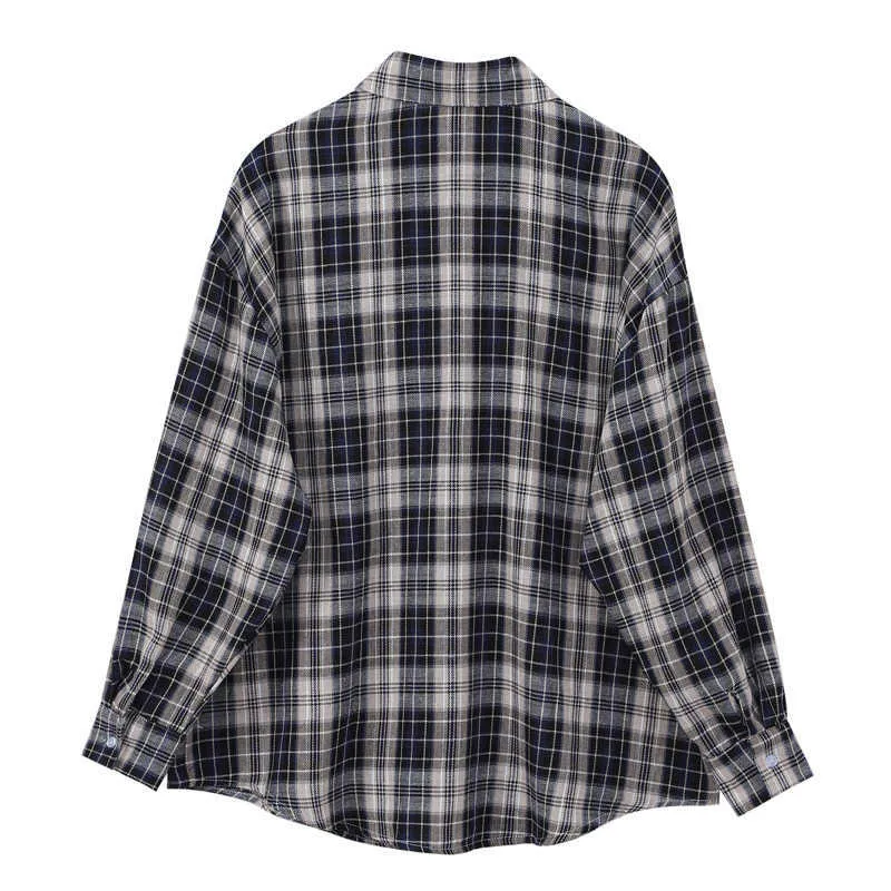 Nbpm Frühling Damenbekleidung Basic Plaid Blusen Langarmshirt Top Weiblich Elegant Blusas Mujer Damen Tunika Blusen 210529