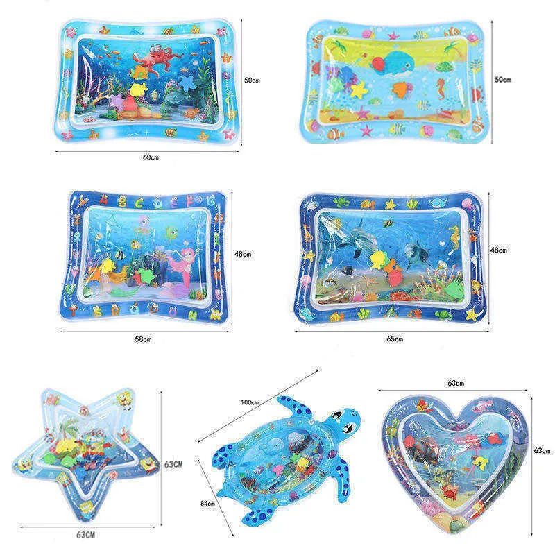 Baby Water Play Mat Toys Watermat Inflatable Tummy Time Playmat For Babies Toddler Activity Play Center Water Mat For Kids 210724
