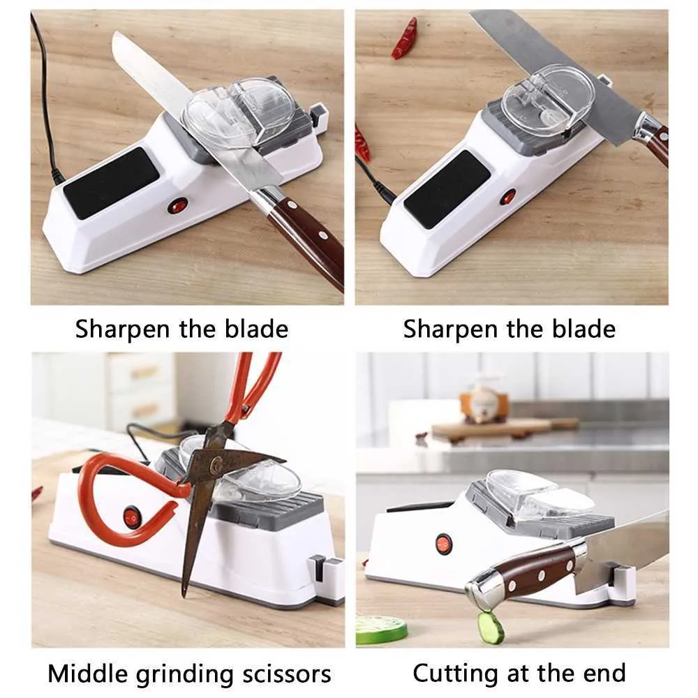Affûteur de couteaux électriques, accessoires multifonctions, outil de cuisine, affûtage de ciseaux pour 210615