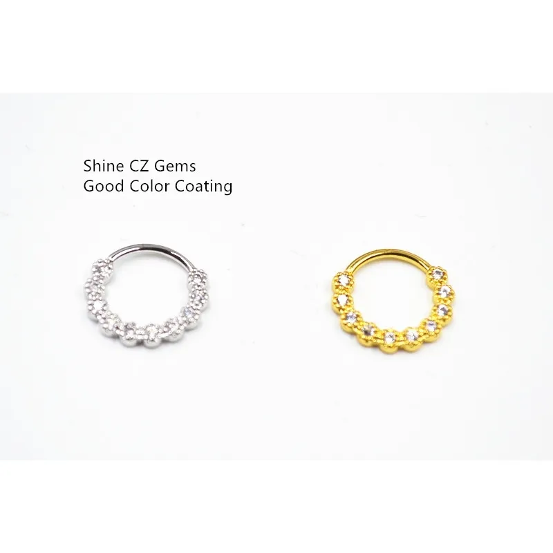 Body Jewelry - CZ Shine Ear Cartilage Tragus Helix Bar Piercing Nose Septum Ring 18gx8mm Bend Style