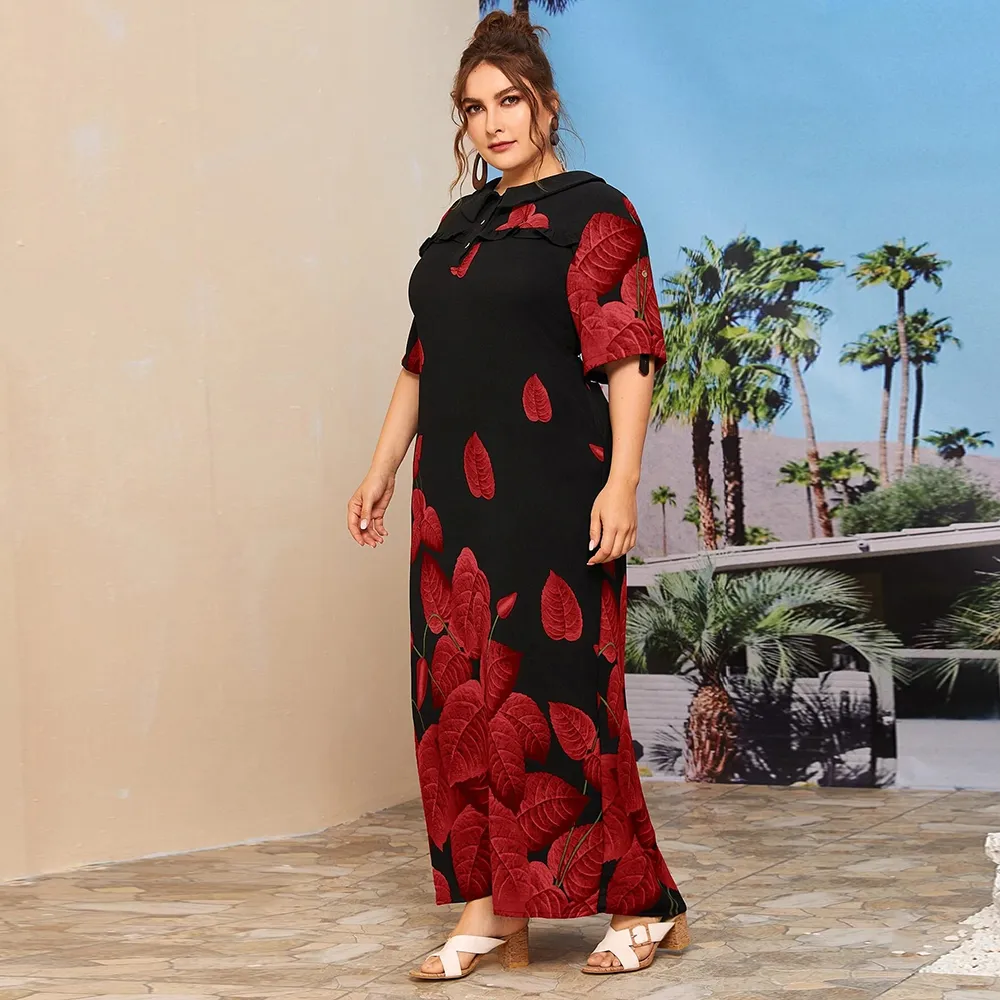 Plus Size Vestidos Abaya Dubai Long Maxi Dress Femme Robe Ete Clothing Dresses For Women Vestido De Mujer Ropa Christmas Clothes 210309