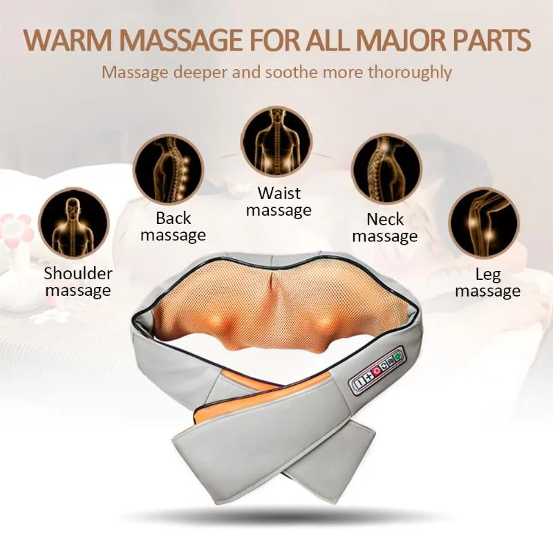 Nekmassageapparaat Elektrische massage Shiatsu Rugschouder Lichaam U-vorm Sjaal Infrarood Verwarmd Kneden Auto Thuis Massager 2021244u