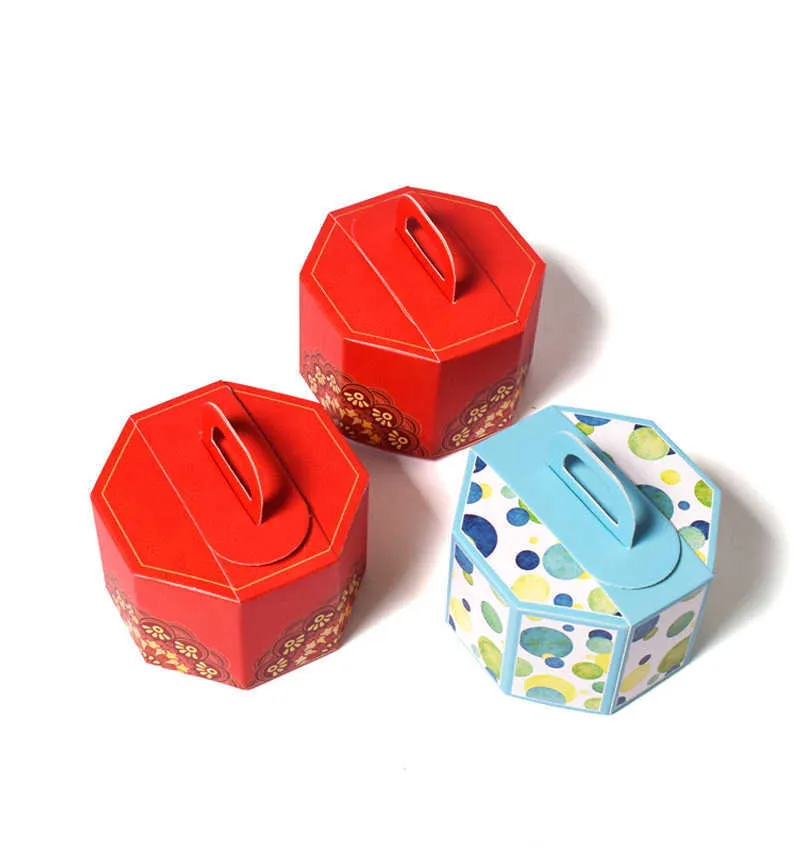 Stobag rouge / bleu boîte d'emballage de bonbons de mariage 9x5.5cm portable fête d'anniversaire cadeau fournitures faveur 210602