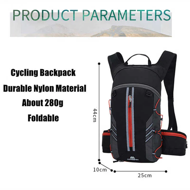 Borsa da ciclismo all'aperto Zaino da equitazione Borsa da bicicletta riflettente impermeabile 3L Zaino da campeggio arrampicata sportiva da viaggio Q0721