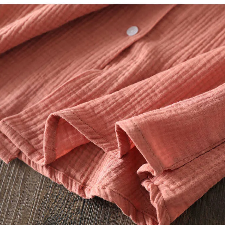 Japoński styl wiosna i jesienna panie piżamas garnitur bawełniane krepa z długim rękawem spodnie Dwuczęściowe domowe usługi domowe kobiety 210809