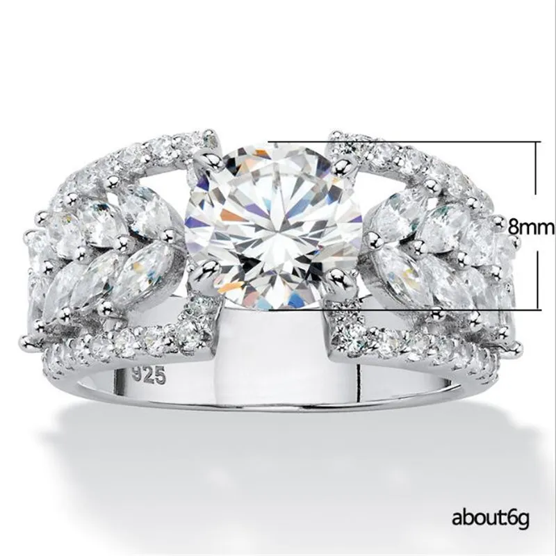 Choucong Brand Wedding Pierłówki Vintage Biżuter 925 SREBRE SREBRY CUT White Topaz CZ Diamond Stones Eternity Women Enga297t