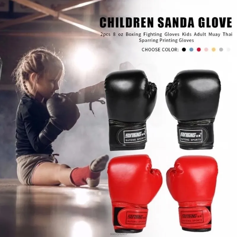 3-10年の子供の子供のボクシンググローブ子供子供のための手袋青少年パンチングバッグキックボクシングMuay Thai Mitts MMAトレーニングスパーリングドロップシップ220222