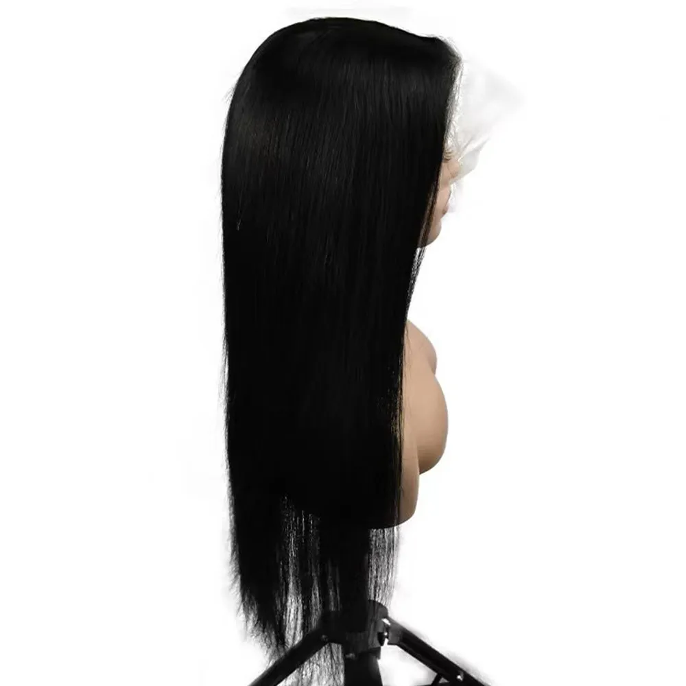 Parrucca anteriore in pizzo nero naturale capelli umani 13x6 parrucche diritte 130% densità Perruques De Cheveux Humains 18 20 22 24 26 pollici da DHL CX895