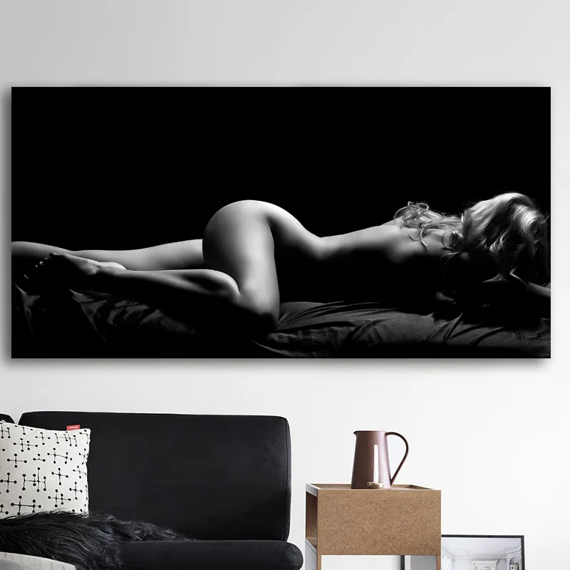 Moderne Figure Art mur photos Sexy fille nue dormir toile peinture pour salon affiches et impressions Cuadros décor à la maison