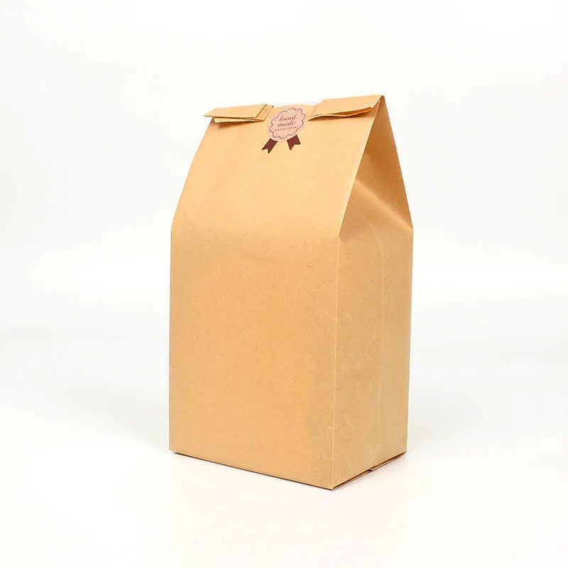 StoBag papier Kraft avec fenêtre pain emballage sacs résistant à l'huile petit déjeuner Breat fournitures fête nourriture Toast clair célébrer 2106206D
