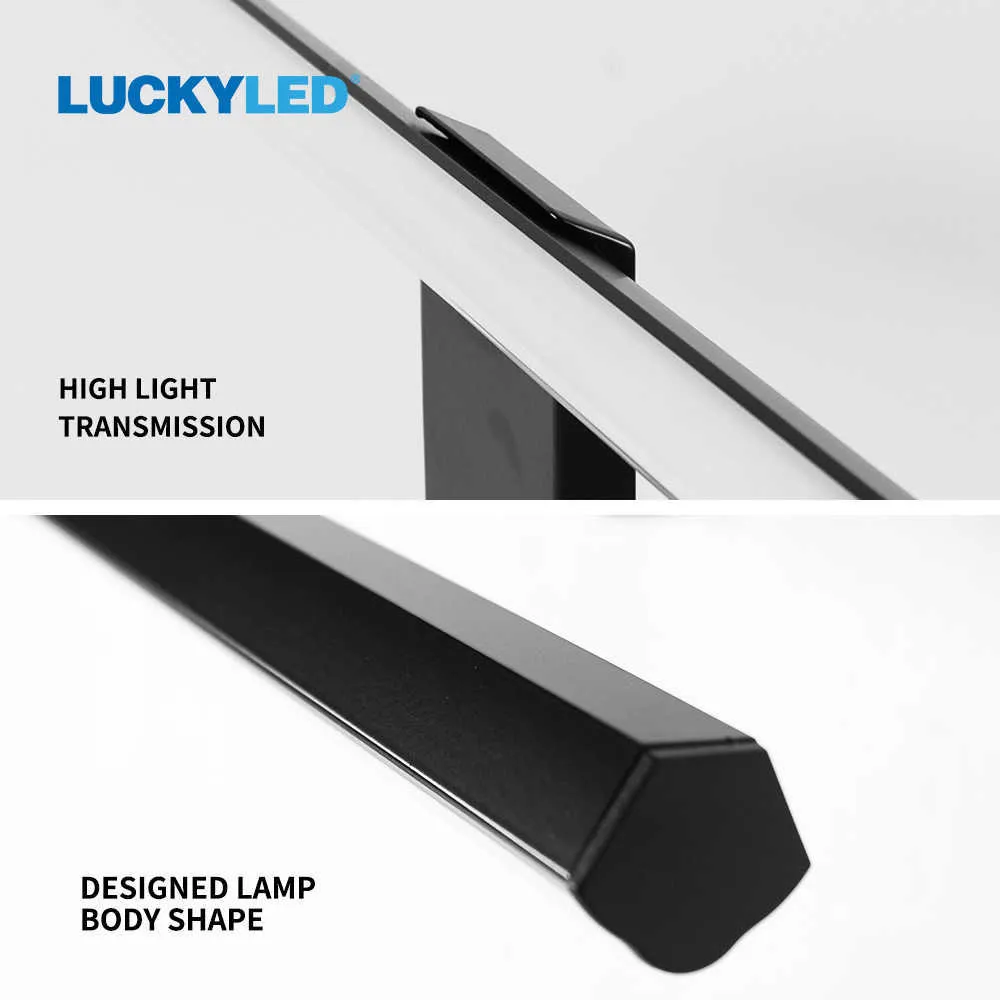 Lyckyled Modern LED Vägglampa LED Badrum Spegel Ljus 8W 12W AC85-265V Sconce Wall Light Fixture 3 Färg Dimmerbar För Hem 210724