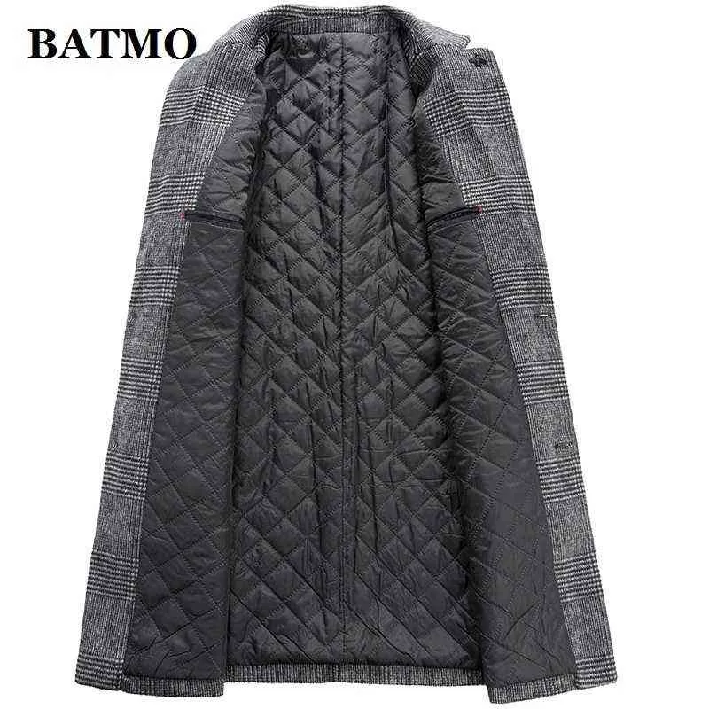 Batmo Aankomst Herfstwinter Wol Trench Coat Mannen, Heren Plaid Wol Jas, Plus-Size M-5XL 2975 211119