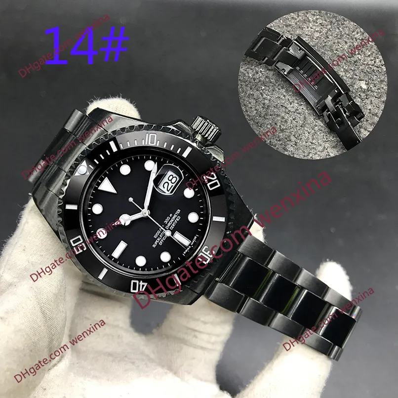 Man Watch 2813 Automatisch 41 mm blaues Zifferblatt Edelstahl Uhr Schieber Das Schloss Silberarmband Keramik Rand wasserdichte Männer343s