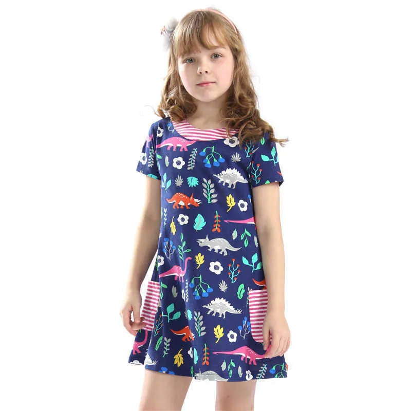 Vendendo Bebê Meninas Verão Bordado Vestidos Crianças Top Qualidade Dos Desenhos Animados Dos Desenhos Animados Com Applique Alguns Pássaros Bonitos Projetado Vestido 210529