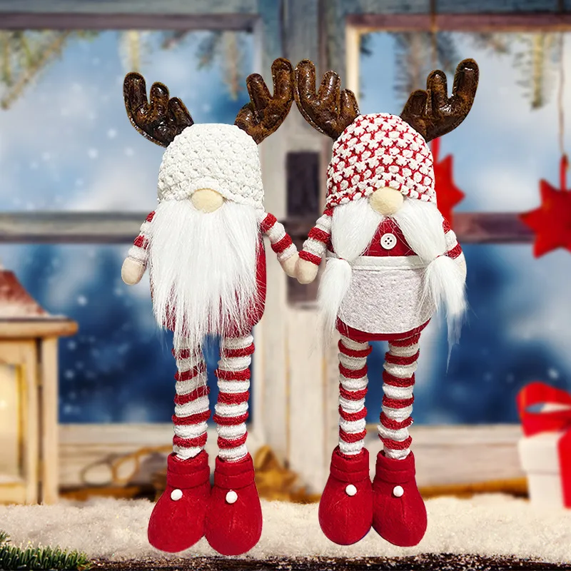 Joyeux décoration de Table pour la maison Gnome Santa Doll 2021 ornement de noël Natal Navidad cadeaux nouvel an 2022