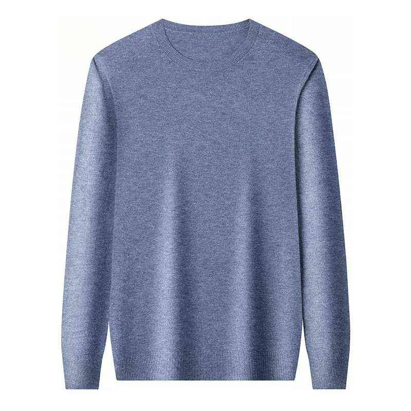 Suéter de punto fino para hombre, es, primavera y otoño, moda de negocios, suéter de lana de alta calidad, camisa de fondo de marca para hombre 211221