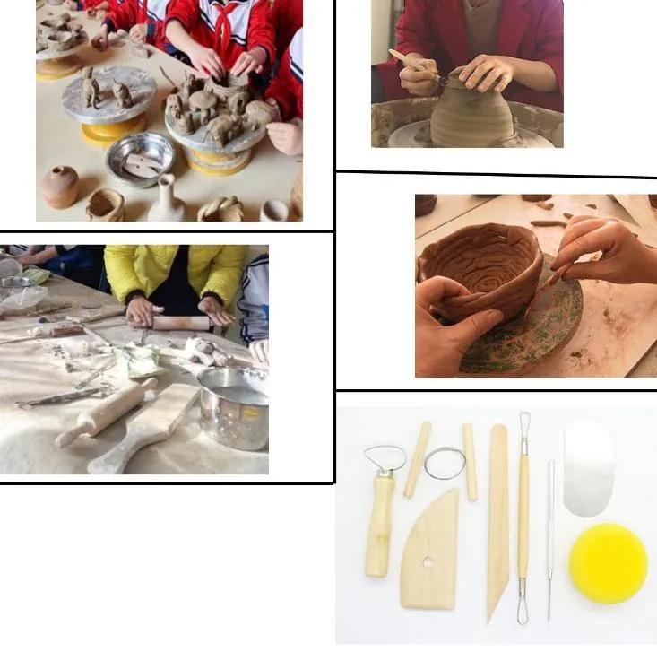 DHL PRAKTISK /SET TRÅ TRÄRKT Keramikverktyg Rostfritt stål Keramik Keramik Clay Sculpture Modelling Kit Partiage