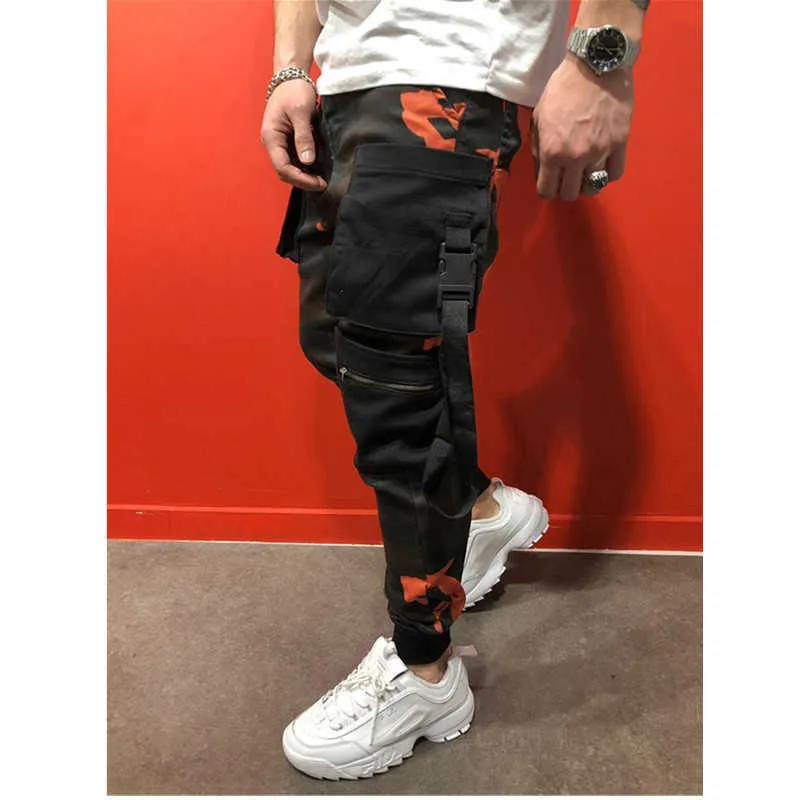 Cargohosen Männer Casual Jogger Hosen Feste Männliche Multi-Pocket-Hose Neue Herren Sportswear Hip Hop Harem Bleistifthosen Y0811