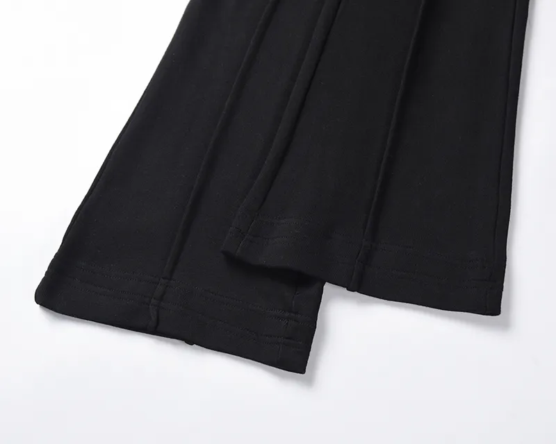 Striped Black Elastic Wasit Loose Flare Pants Men and Women High Street Straight Wide Leg Oversize Casual Trousers