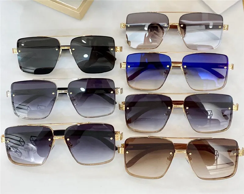 Nouvelles lunettes de soleil de design de mode 8200991 Cadre en métal carré