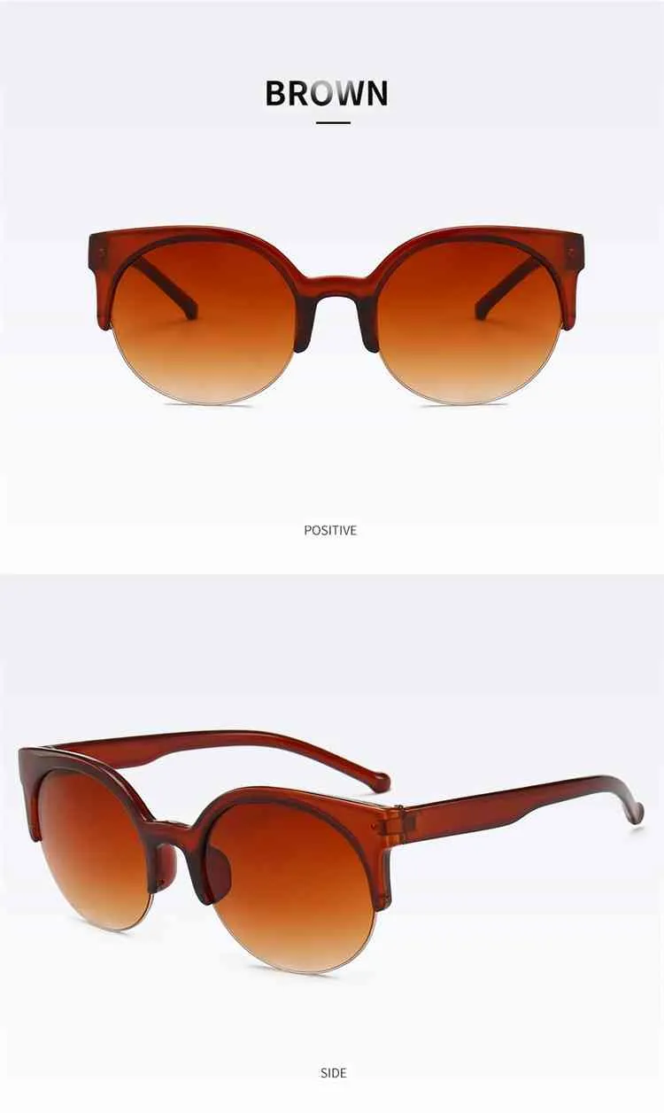 Oculos de sol feminino 2020 moda retro designer super rodada círculo gato olho óculos de sol óculos óculos de óculos