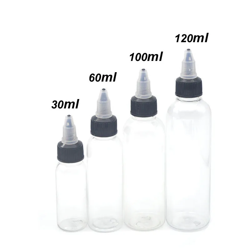 100 pezzi E liquido 30 ml 60 ml 100 ml 120 ml Bottiglie contagocce in plastica PET a forma di penna Bottiglia vuota di unicorno con tappi spenti T2008193179