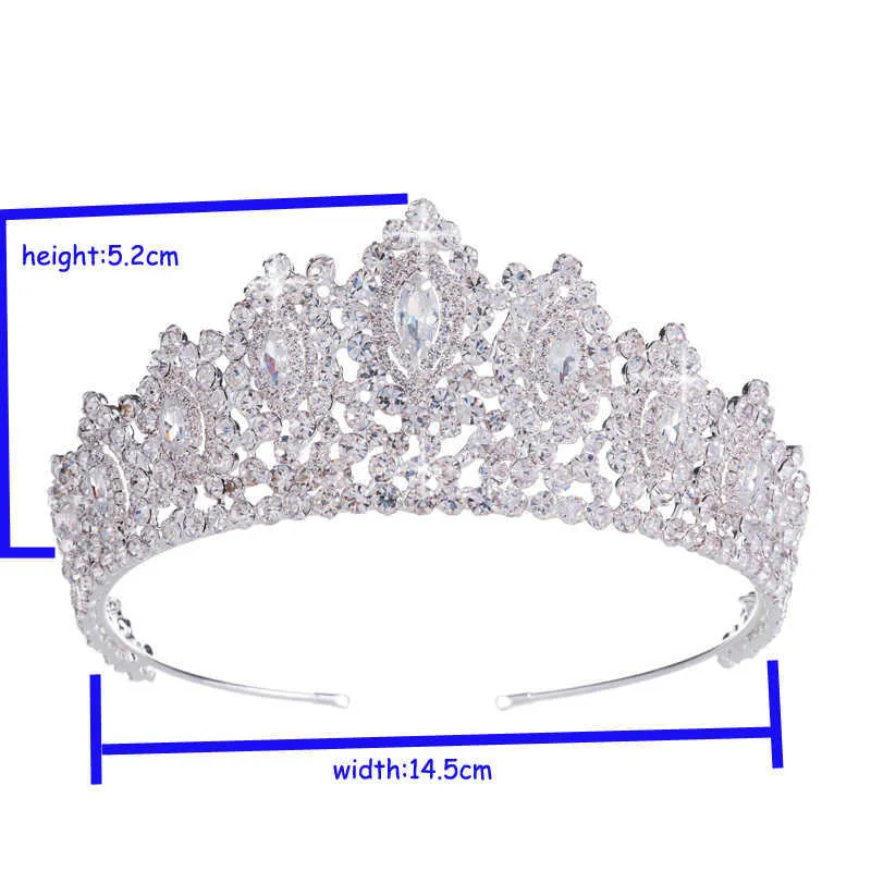 Hadiyana AAA Crowns Vintage Style Big Eye Shape Wedding Accessories Bridal Hair Tiaras Yellow Gold Party BC3707 210707