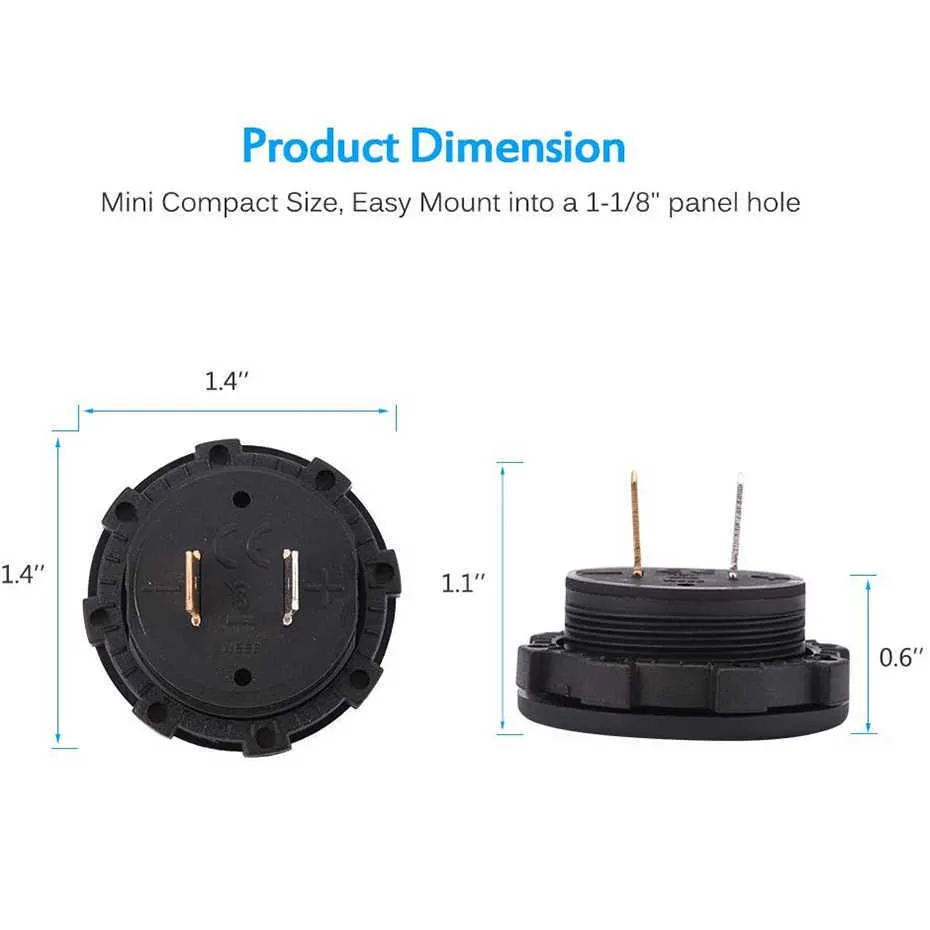 Круглый ROXGOCT Мини Водонепроницаемый Моторная Лодка Мотоцикл DC5V48V Светодиодная Панель Цифровой Вольтметр Тестер Монитор Дисплей Voltmeter7984277