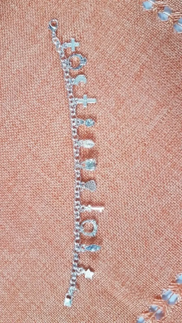Mode-sieraden 925 Sterling Zilver Maan Liefde Kruis Charm Chain Armbanden Bedels voor Mannen of Vrouwen Fijne Gift225K