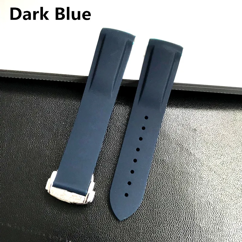 20mm 22mm Black Blue Orange Soft Rubber Silicone Watch Bands For OmG 300 Ocean Strap Bracelet Wristband