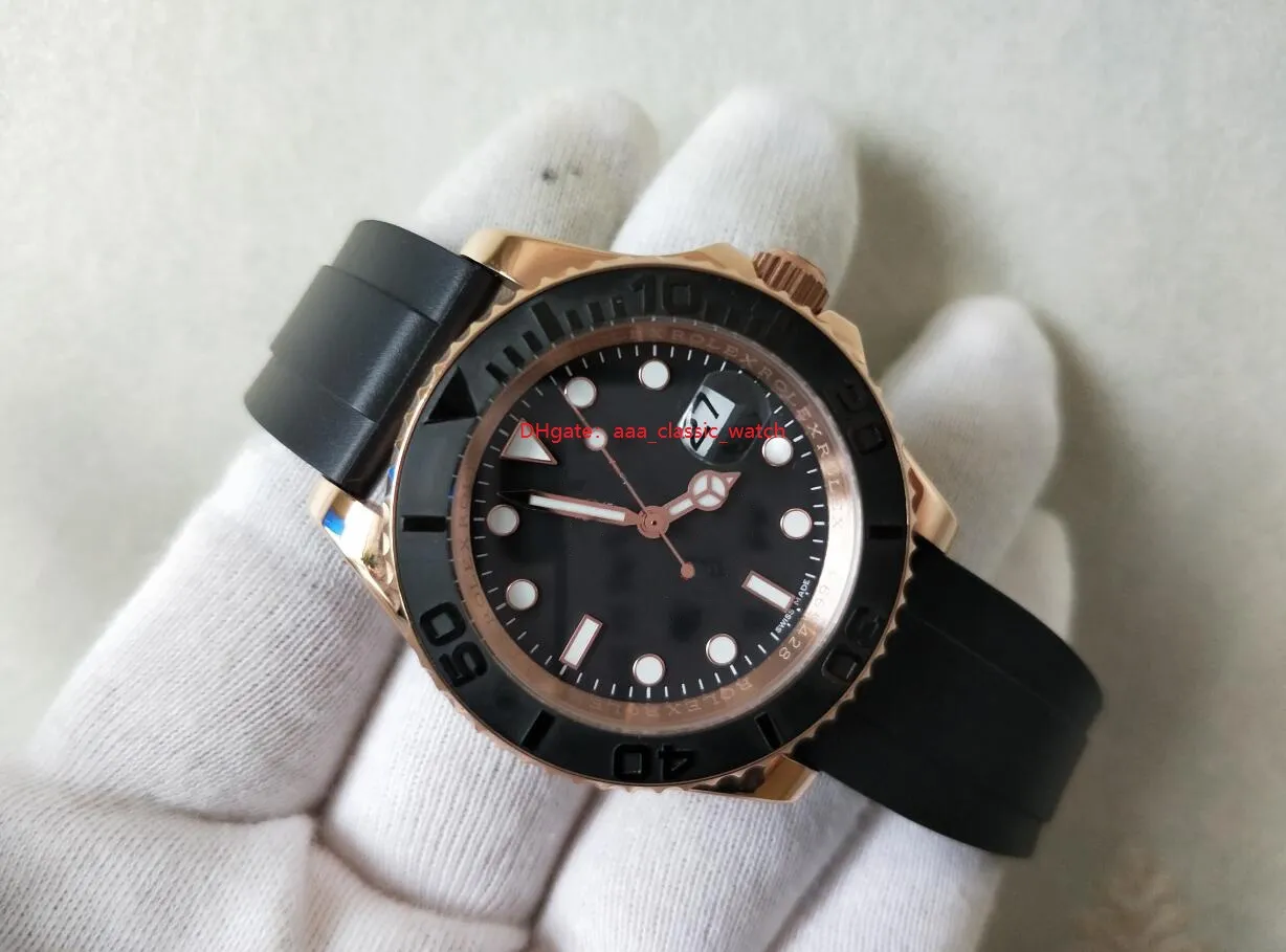 Top High Quality Wristwatches 116655 40MM Men's Rose Gold with 2813 Automatic Movement Rubber Strap Men's Watch Watches243d