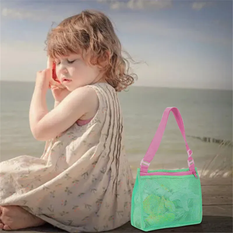 Powerful Storage Beach Toy Mesh Bag Kids Shell Collecting Bag Beach Toy- Swimming Accessories Bag Storage Net Toy