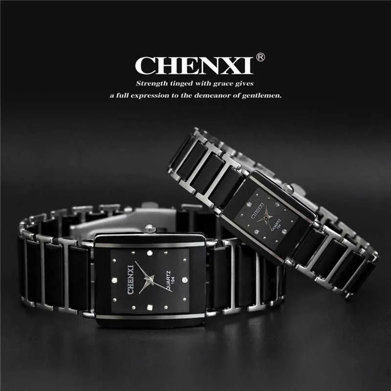 Chenxiブランドのレディウォッチエレガントなブラックセラミックスシンプルなミニマリズム小さいNクォーツカジュアル女性クロック腕時計210616