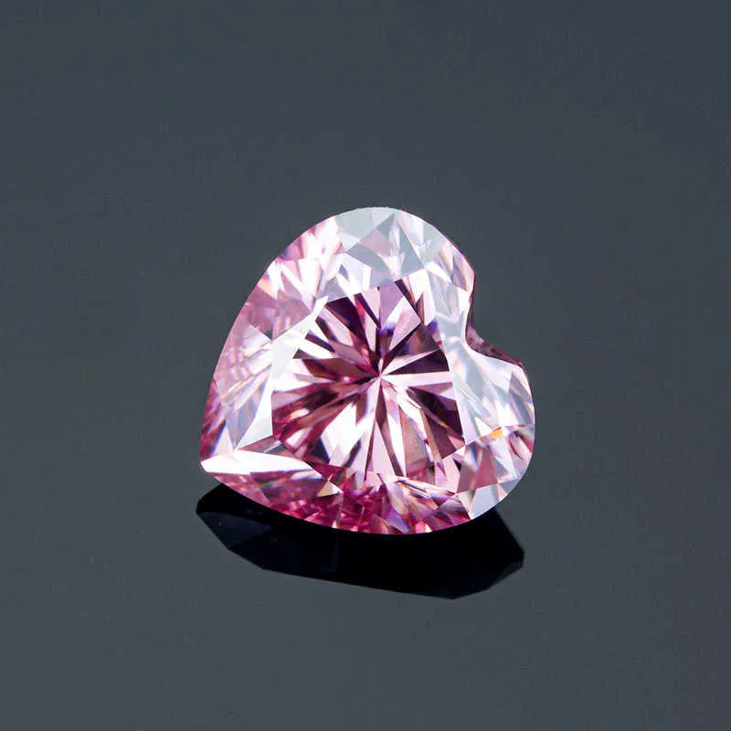 Großhandelspreis pro Karat, rosa Herzform, 3EX VVS-Moissanit-Diamant, loser Edelstein H1015