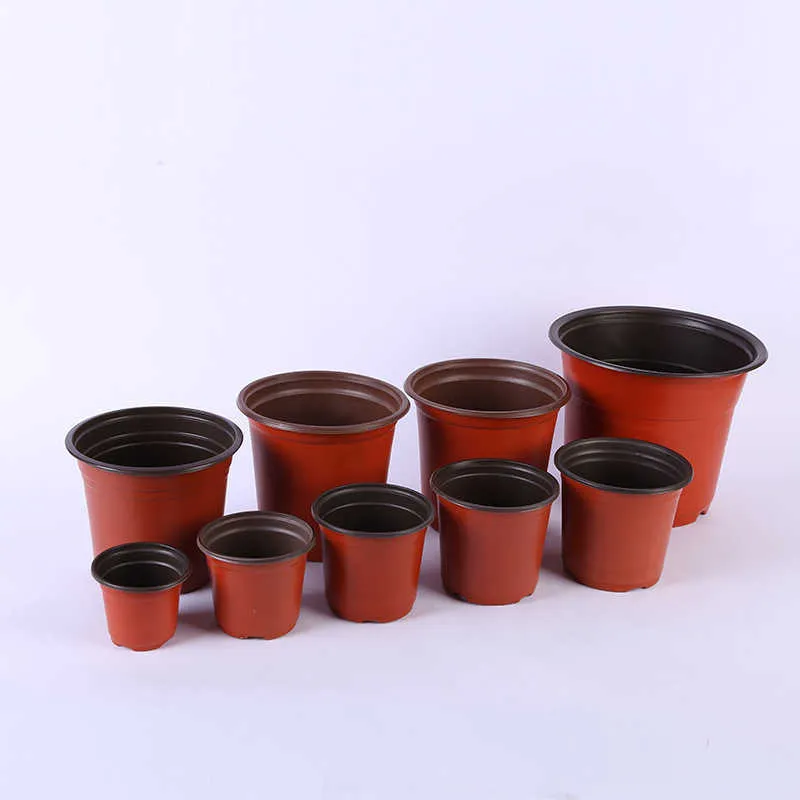 Double couleur Pots de fleurs en plastique Rouge de pépinière noire TRANSPLANT BASSIN NONÉBLABLE POISSION DE VERSION PISCINE DE VERSION GARDIN DAP46