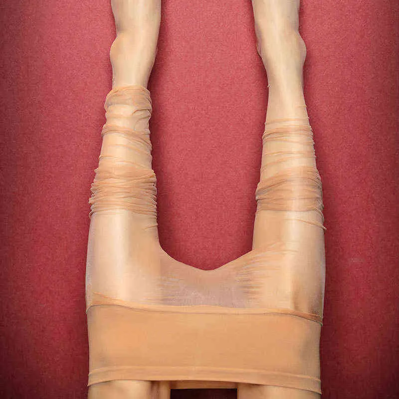 Bezszwowe 360-stopniowe kroczek Tiptoe przezroczyste rajstopy piękne nogi perłowe wysokiej talii Ultra-cienki gładki duży rozmiar Y1130