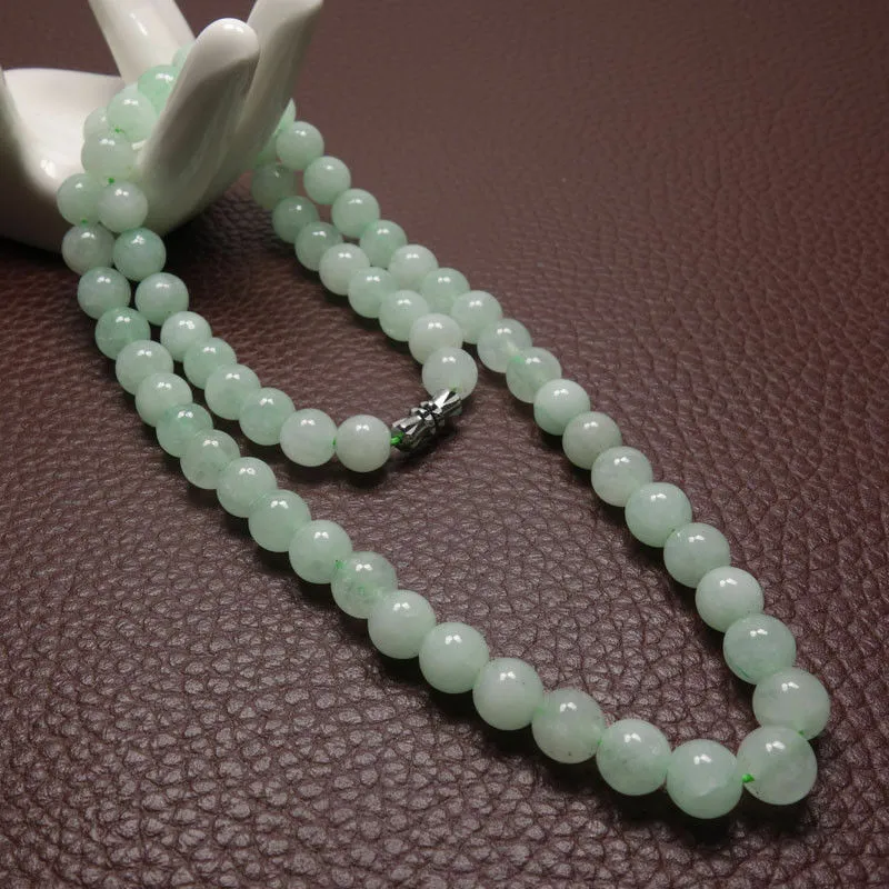 Collier de perles d'émeraude verte de 10mm, bijoux en Jade, amulette de jadéite, à la mode, charme 100% naturel, cadeaux pour femmes et hommes Q0531257h