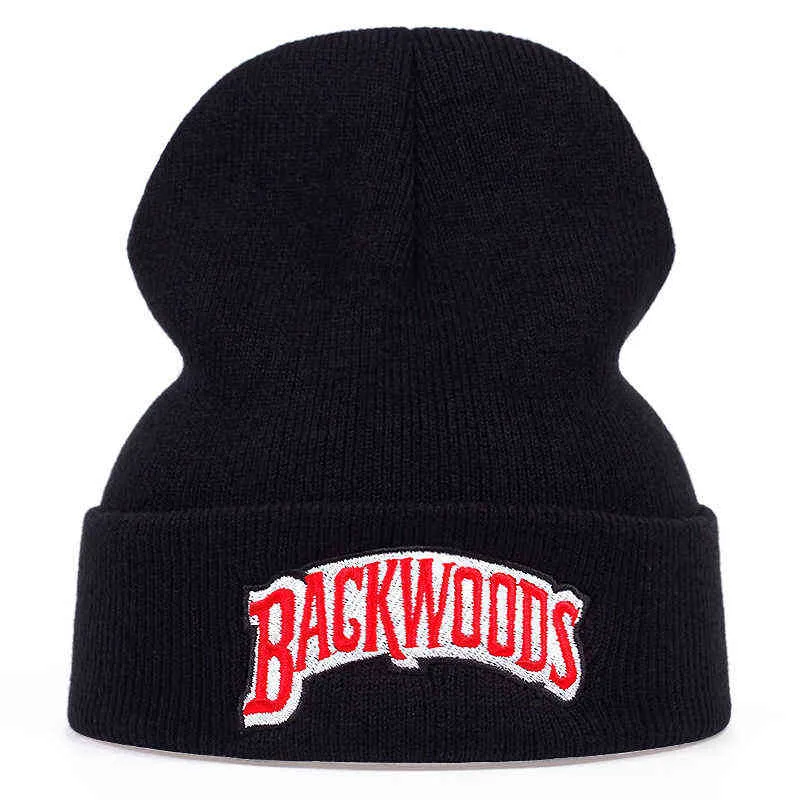 Inverno Carta Curta Bordado Backwoods Beanies Beanies Chapéus Homens Mulheres Casal Frio Tempo Quente Lã Cap Hip Chapéus Casquette Y21111