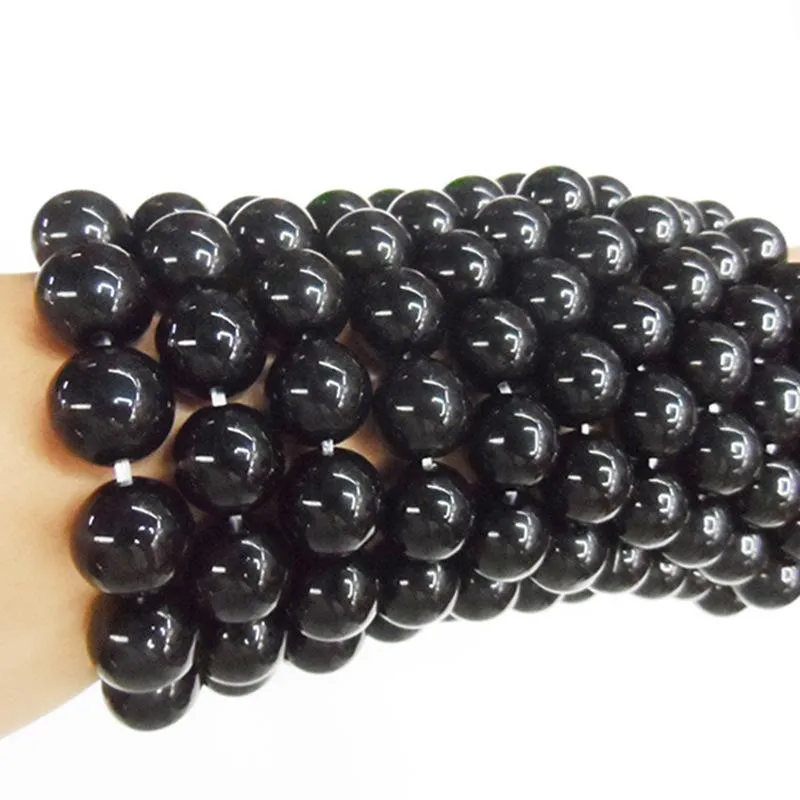 Bracelet de chaîne à maillons pour hommes, Imitation obsidienne, perle de bouddha, grand 14mm, mode atmosphérique, 2848