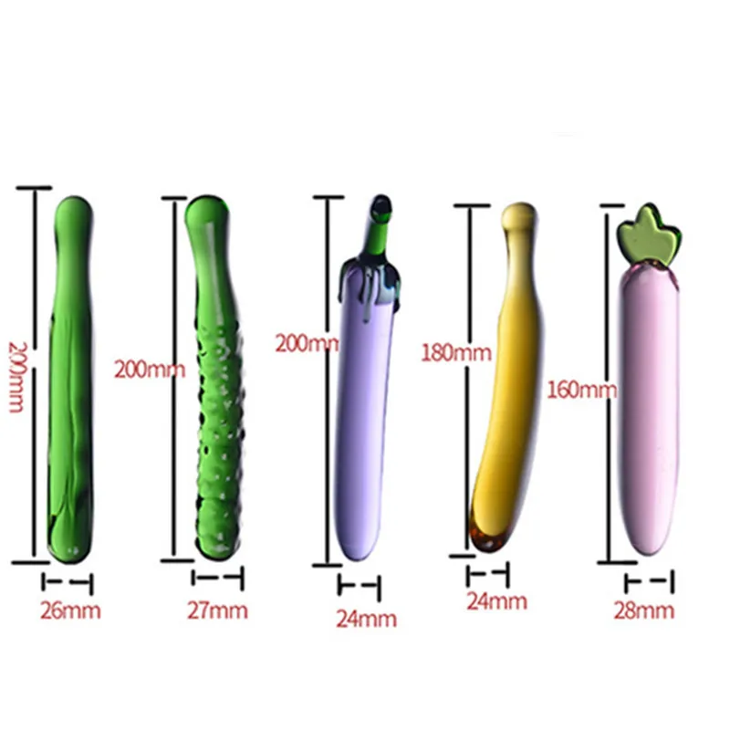 Nxy Sex Products Dildo 5 Specie Verde e Forma di Frutta Dildo di Cristallo Donne Butt Plug in Vetro Fun s Masturbazione Adulti Tune Homo's Toy 1216