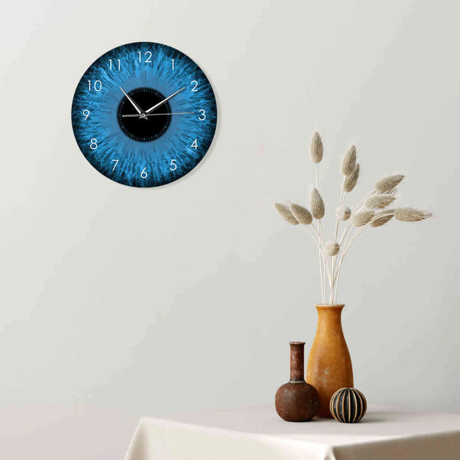 Blue Eyes Iris Opticician Wall Clock dziwne makro gadzi gałki oczne oko Zaprojektowane domowe wystrój