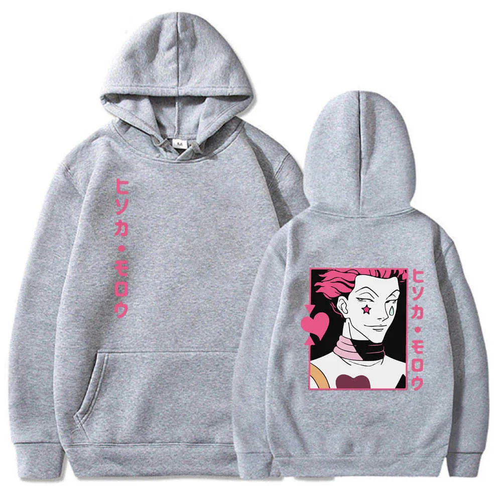 Kawaii Hunter X Hunter Hoodies Hommes Femmes À Manches Longues Sweat Hisoka Anime Manga Hoodies Bluzy Tops Vêtements Y0816