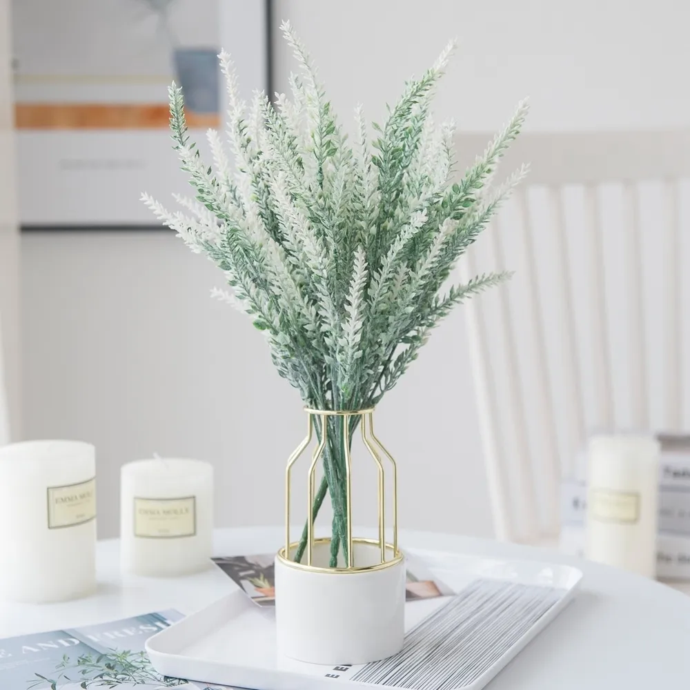 Kunstbloemen navidad paarse plastic lavendel vazen voor huisdecor kerstaccessoires bruiloft decoratief diy nep planten y8250597