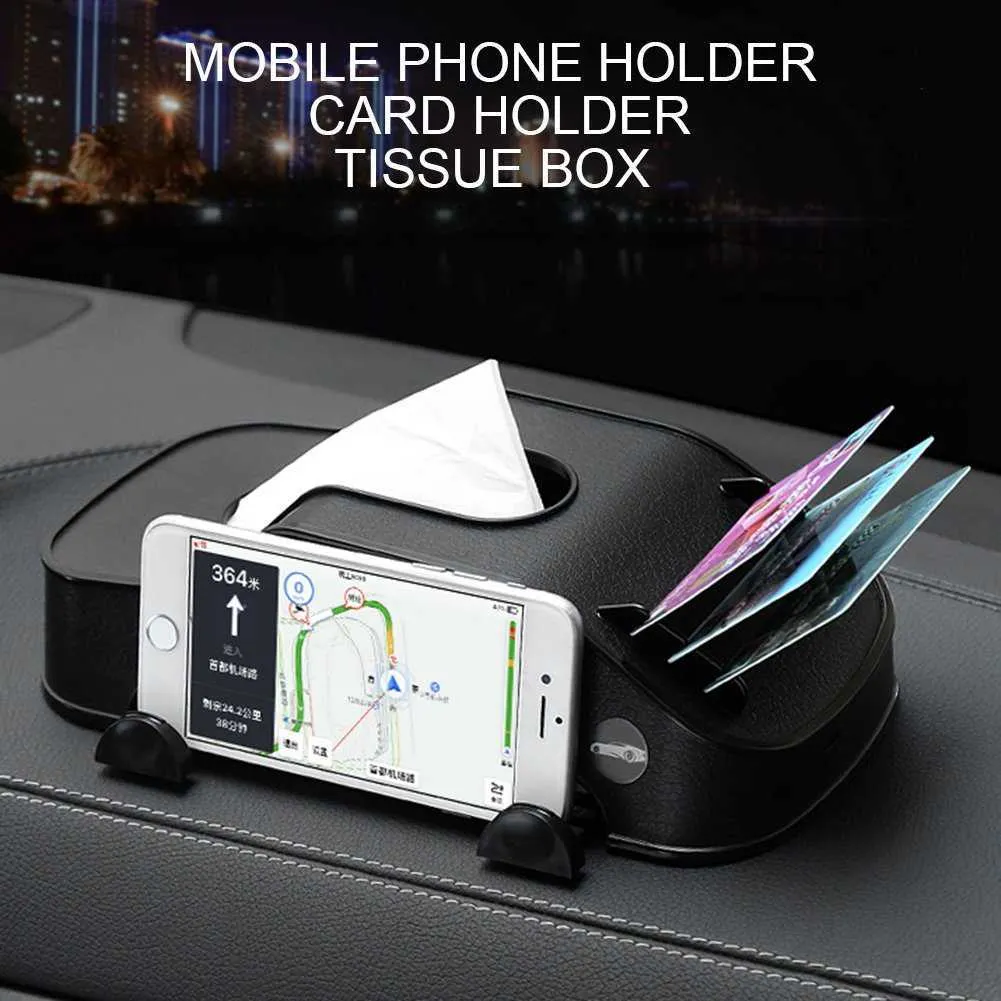 ABS Car deska rozdzielcza Tissue Box Telefon Uchwyt Karty Do przechowywania
