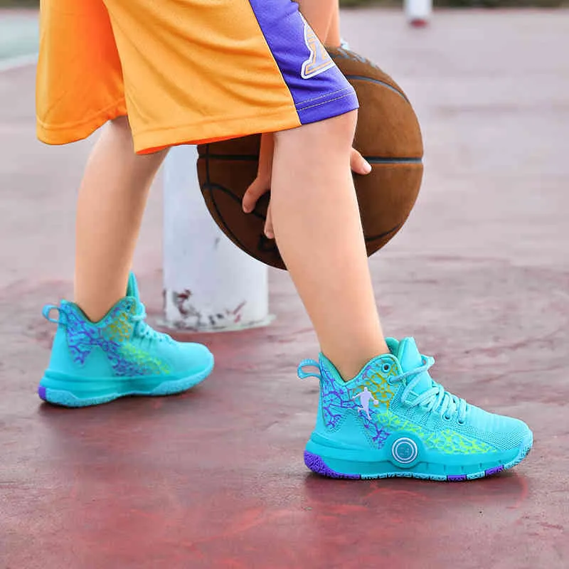Баскетбольная обувь для мальчиков высококачественные мягкие не скользящие детские кроссовки толстые подошвы спортивные дни для мальчика для мальчиков корзина 946574340