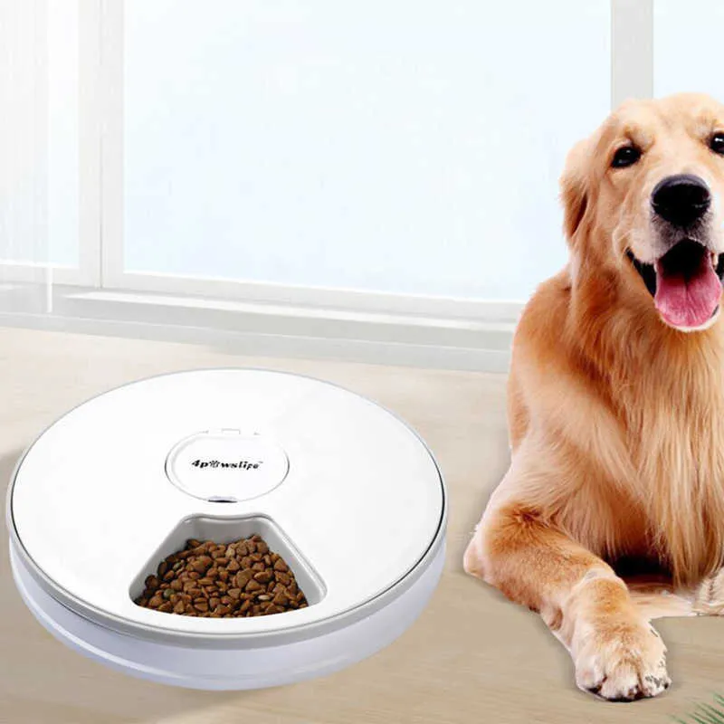 Branchez les mangeoires automatiques pour animaux de compagnie avec enregistrement vocal bol de nourriture pour chien en acier inoxydable écran LCD distributeur de minuterie 210615