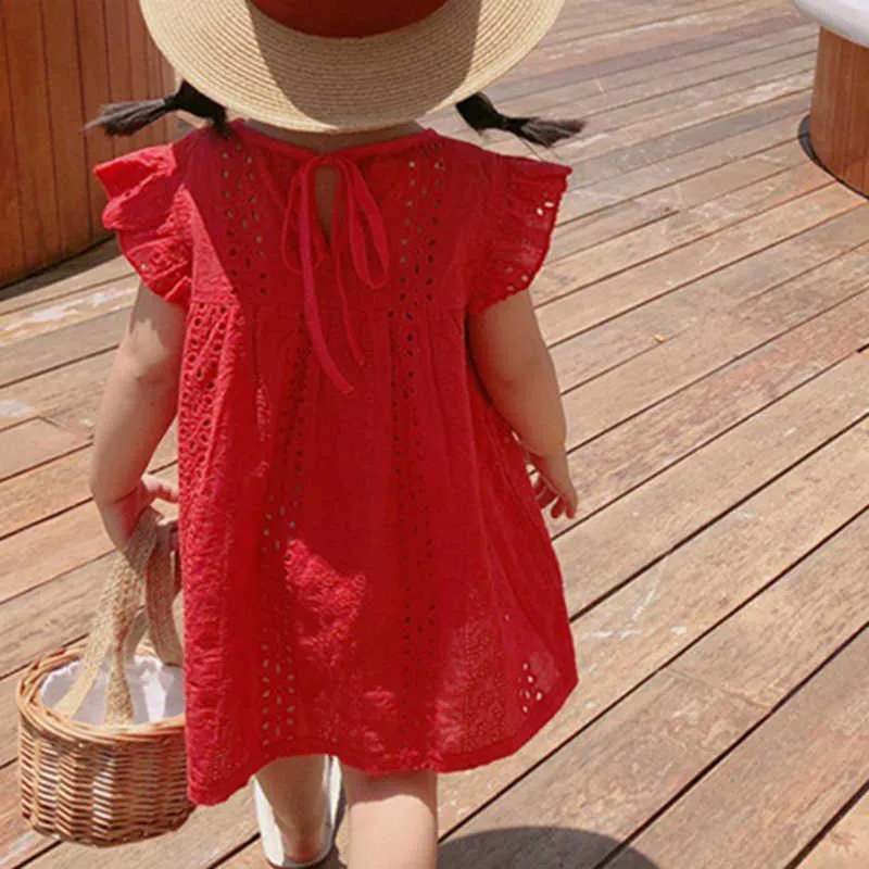 Summer Hollow Dress Sundress For Girls Children's Clothing Kids Clothes Girl 210528